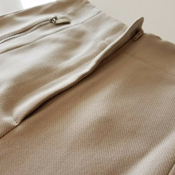 TOPSHOP high waisted beige shorts zip pockets 6 - Picture 4 of 6